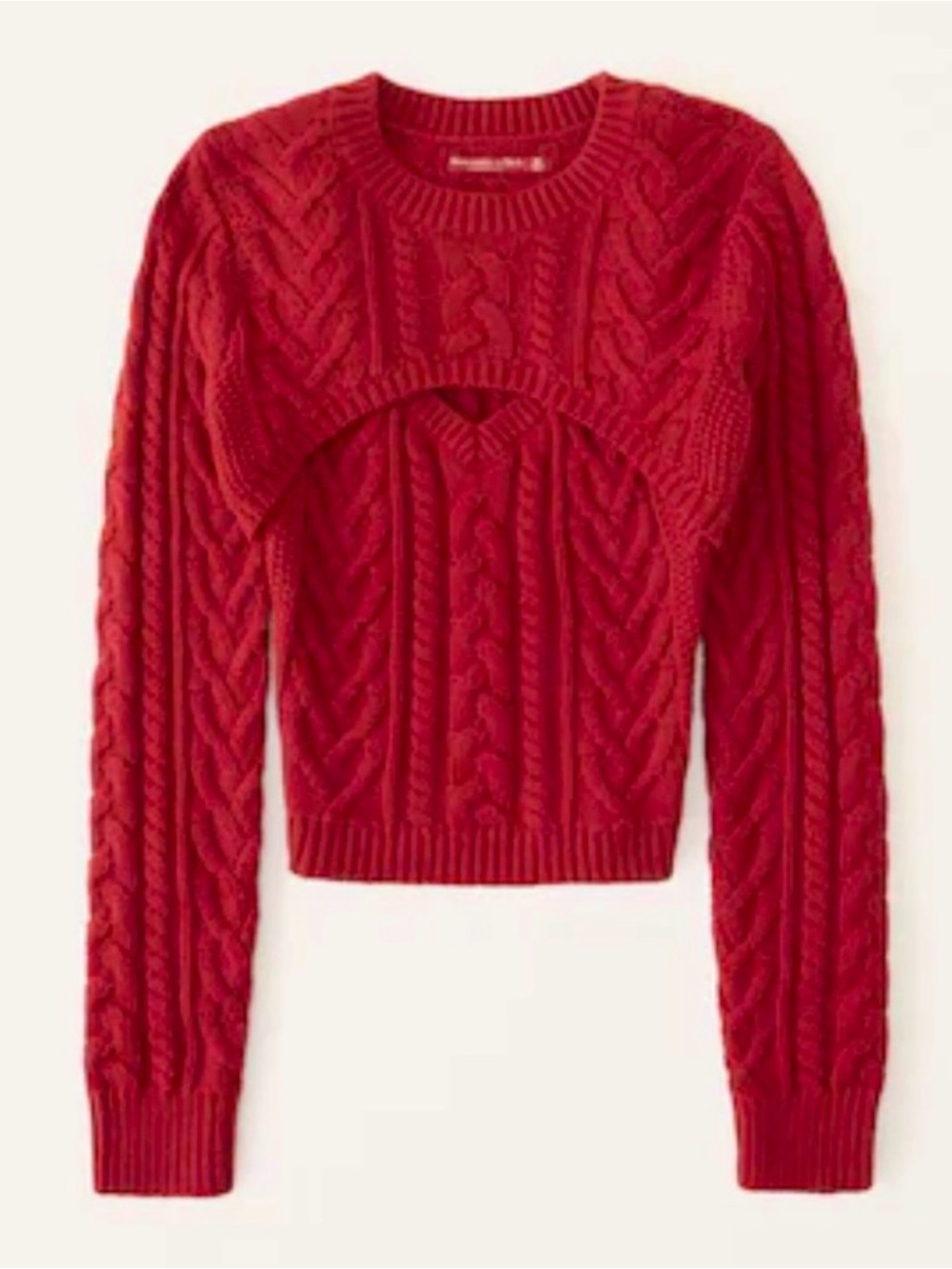 Abercrombie & Fitch Cable Knit Sweater Camisole and Shrug Set XS Red